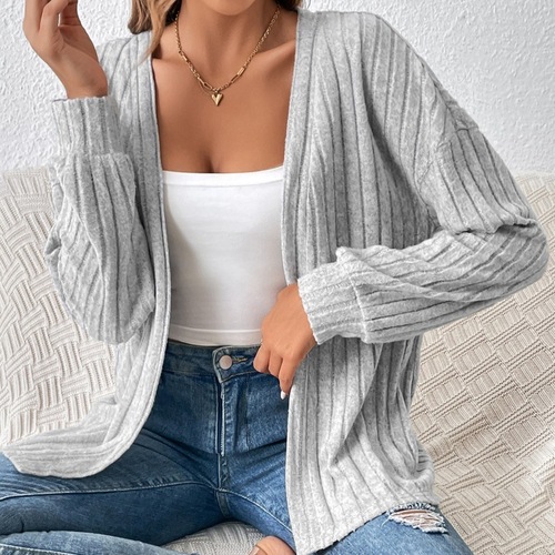 Trendy European and American-style solid-color corduroy cardigan coats for autumn and winter