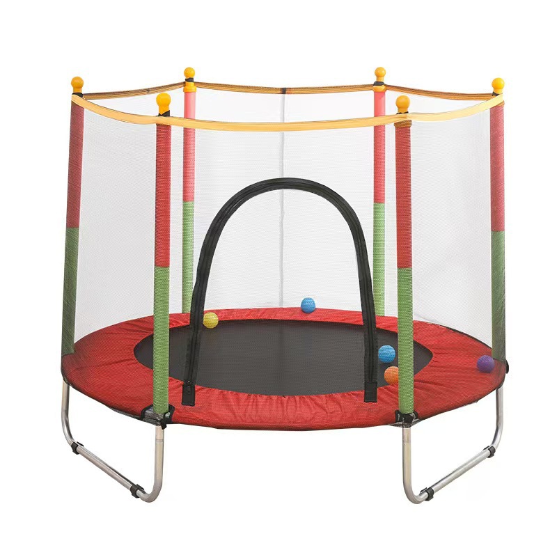 Trampolín infantil en forma de U con red protectora, trampolín de ejercicio para exteriores