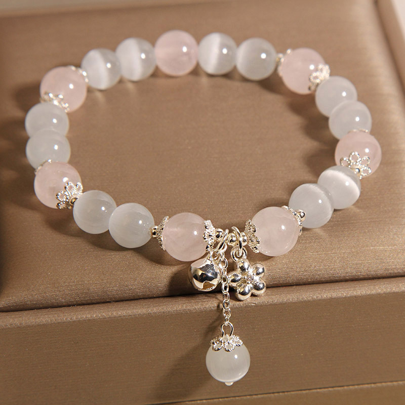Pulsera de ópalo Pulsera de cristal rosa femenina Pulsera de alto nivel