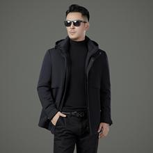 品牌男士防寒羽绒服休闲加厚男装外套保暖羽绒中年爸爸连帽派克服