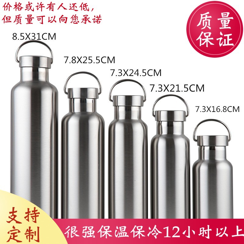 Producción y suministro de doble capa de acero inoxidable al aire libre cubierta de acero termo taza botella de deportes Comercio exterior hervidor portátil