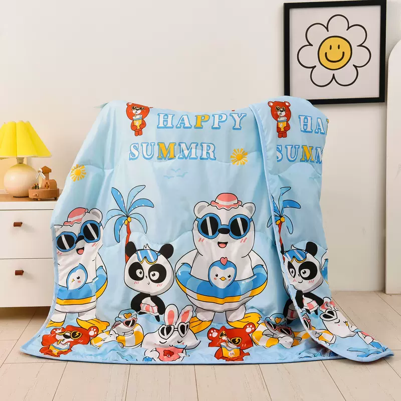 新款儿童夏被 水洗棉卡通空调被可机洗 幼儿园宝宝午睡夏凉被批发