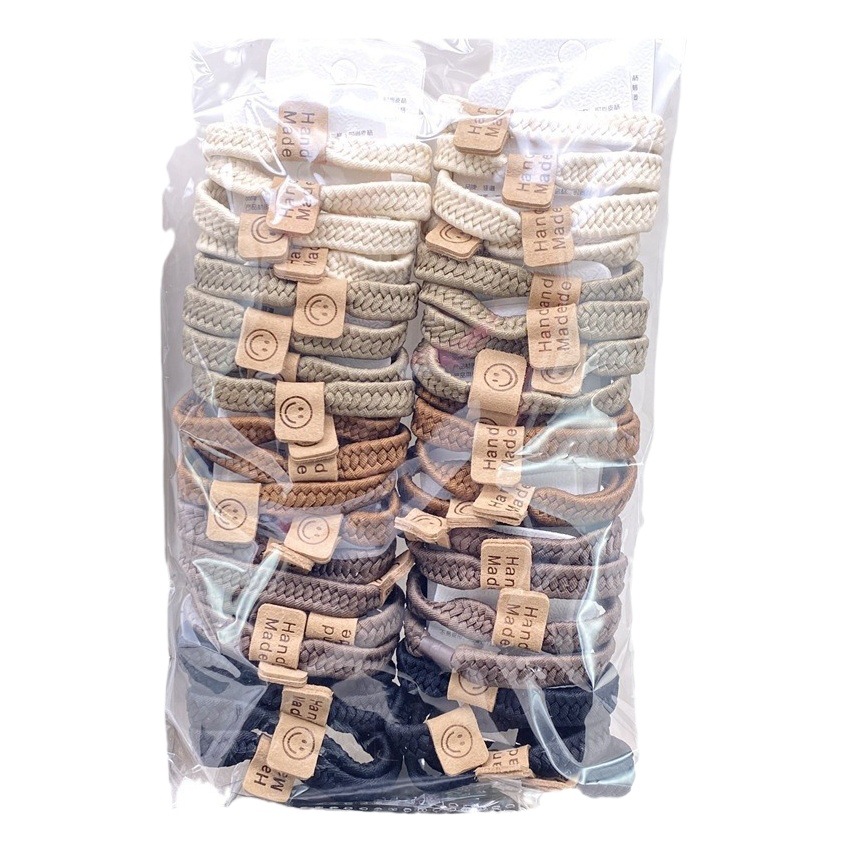 Traje de tarjeta cara sonriente oso etiqueta de cuero leche té color Banda para el cabello corbata de pelo de las mujeres banda de goma supermercado 2 yuanes tienda física accesorios para el cabello