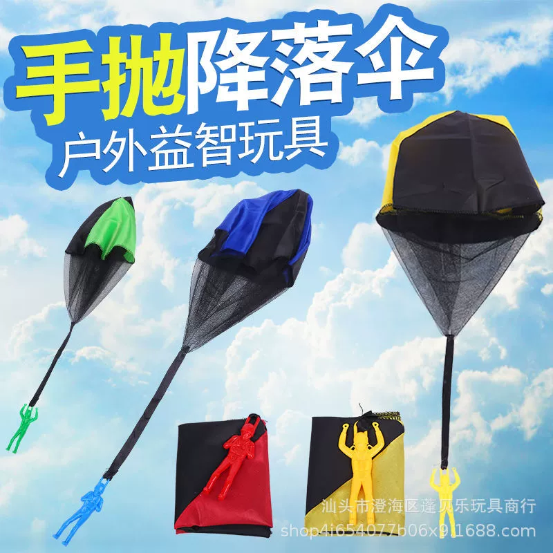 Hand-Toss Parachute Toy for Kids, Soldier Figurine Flyer, Outdoor Play, Multi-Color
