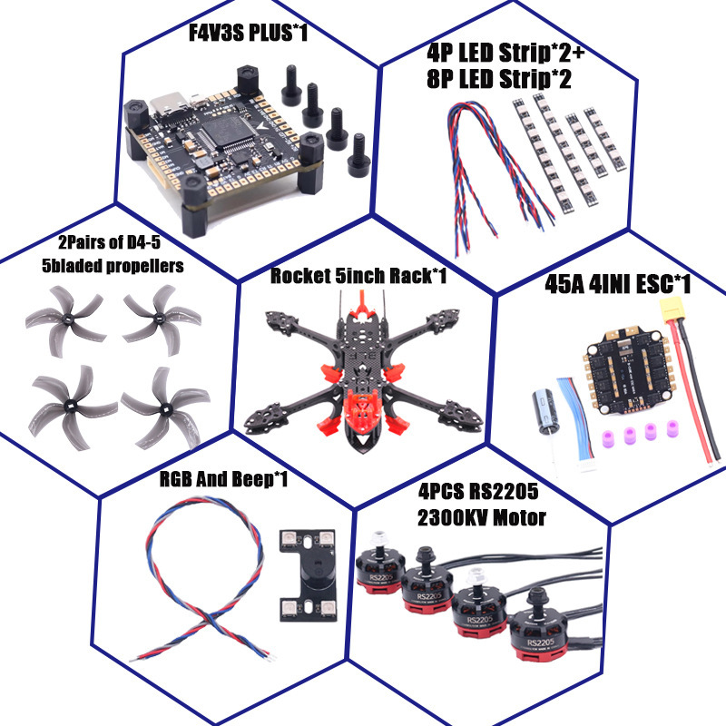 Bobcubic Rocket 5inch Fpv Drone Carbon Fiber Racing Quadcopter F4V3S Plus a Bobcubic Rocket 5inch Fpv Drone Carbon Fiber Racing Quadcopter F4V3S Plus a