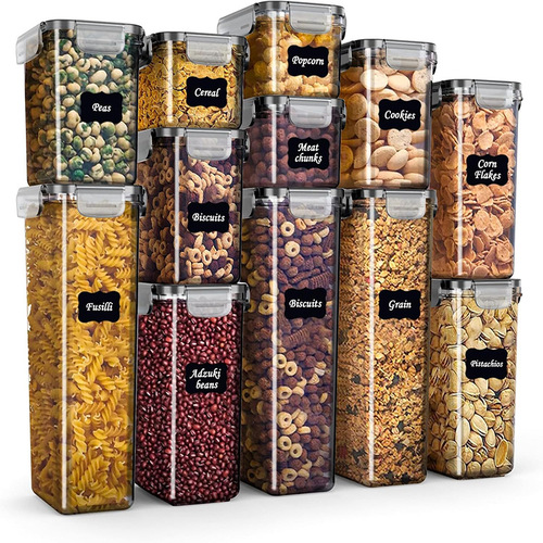 Food sealed storage box, transparent square preservation box, kitchen grains storage cans, thickened dried fruit storage cans