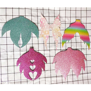 Double-sided glitter leather fishtail fashion pink doll girl accessories new mermaid tail non-unglue