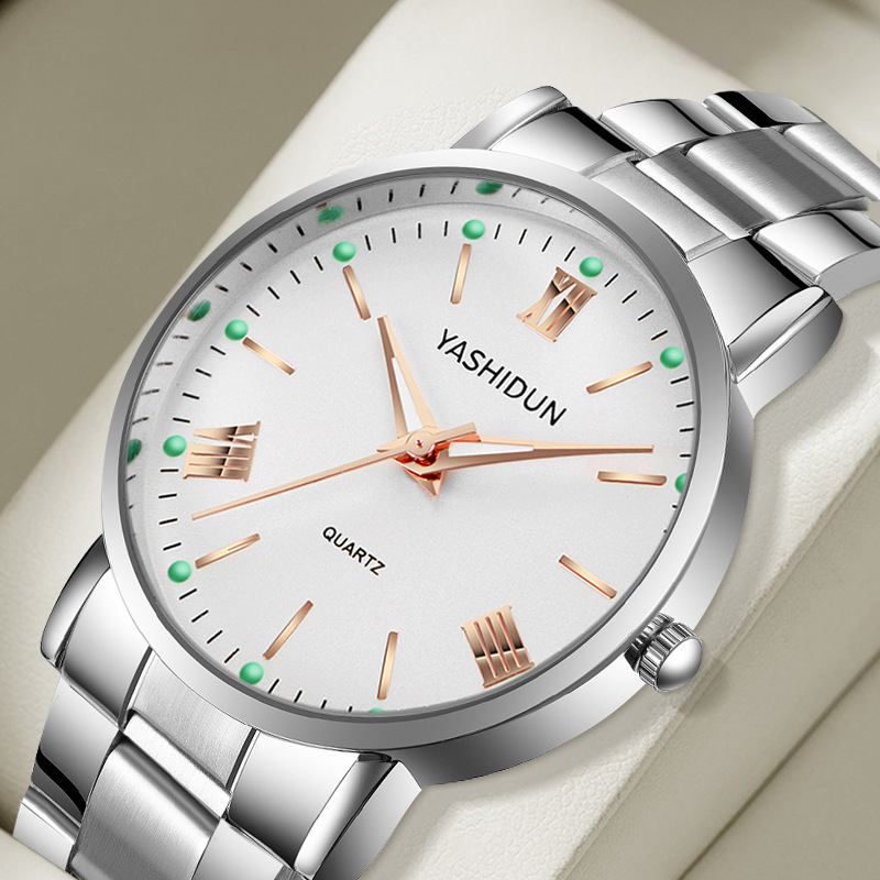 Factory direct men's and women's steel band watches business luminous leisure belt student watches quartz men's watches on behalf of hair