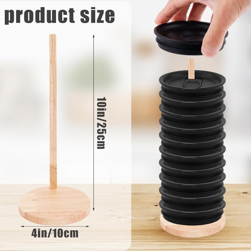 Venta caliente transfronteriza tapa de la taza organizador de madera extraíble estante de almacenamiento de cocina universal Mason tapa organizador