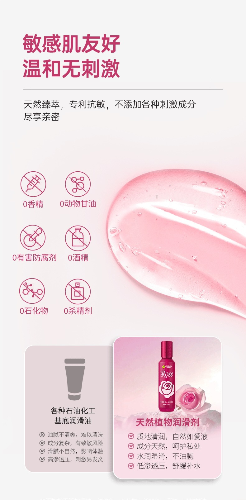 Jiesbon Rose Essence Personal Lubricant 5ml Water-Based Mild Moisturizing Formula — detail image 9