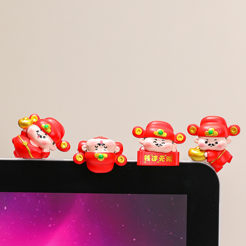 God of Wealth Car Dashboard Screen Decoration Computer Display Screen Small Ornament Office Desk Tv Decoration God of Wealth Car Dashboard Screen Decoration Computer Display Screen Small Ornament Office Desk Tv Decoration