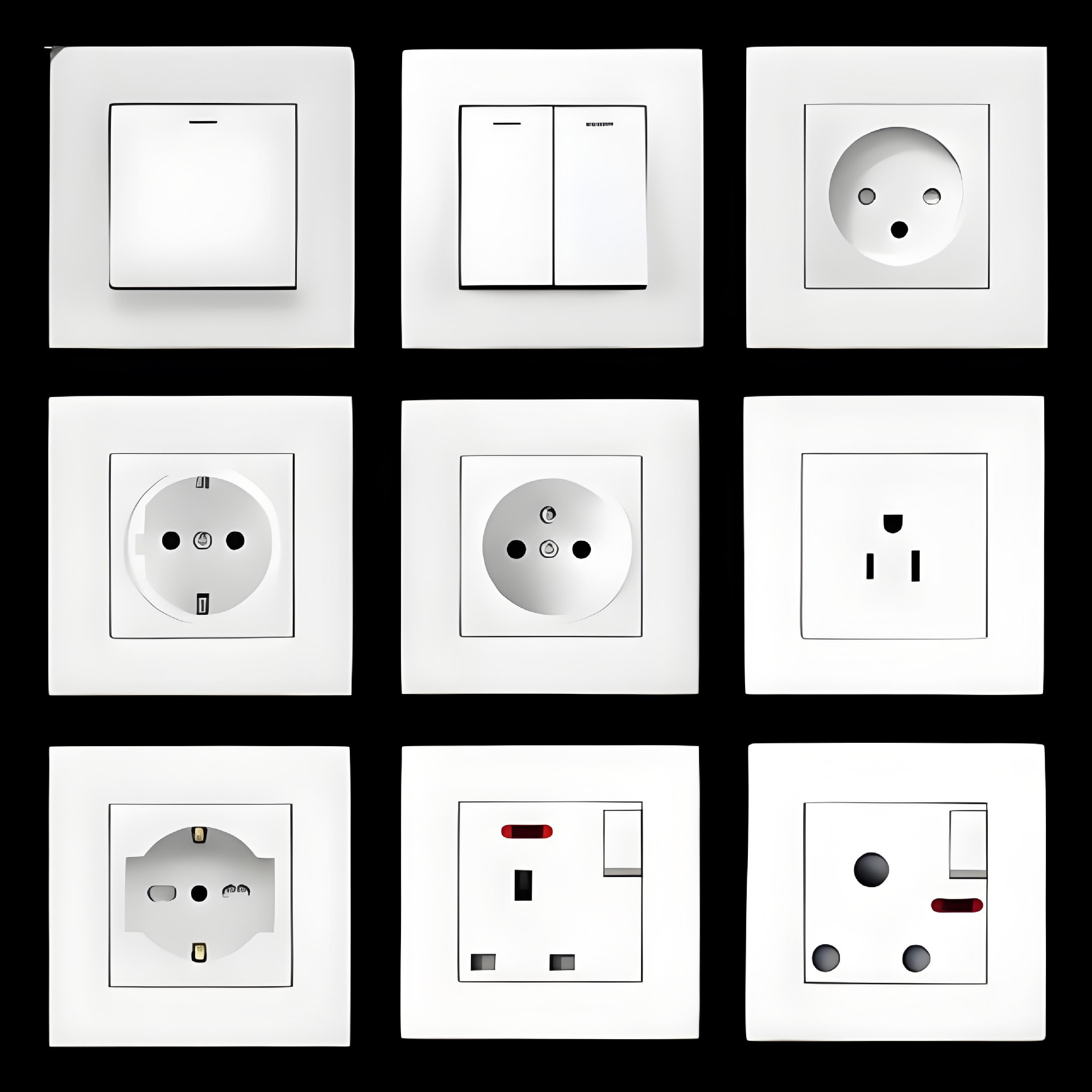 100起欧式德式/法式/英式/美式插座 意大利标/以色列暗装墙壁开关