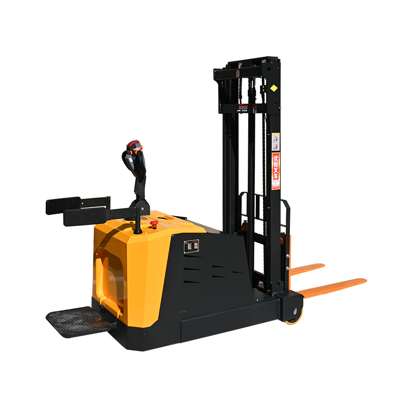tipo de contrapeso 1t totalmente eléctrica carretilla elevadora tipo de movimiento hacia adelante para apilar pequeña carretilla elevadora hidráulica sin piernas