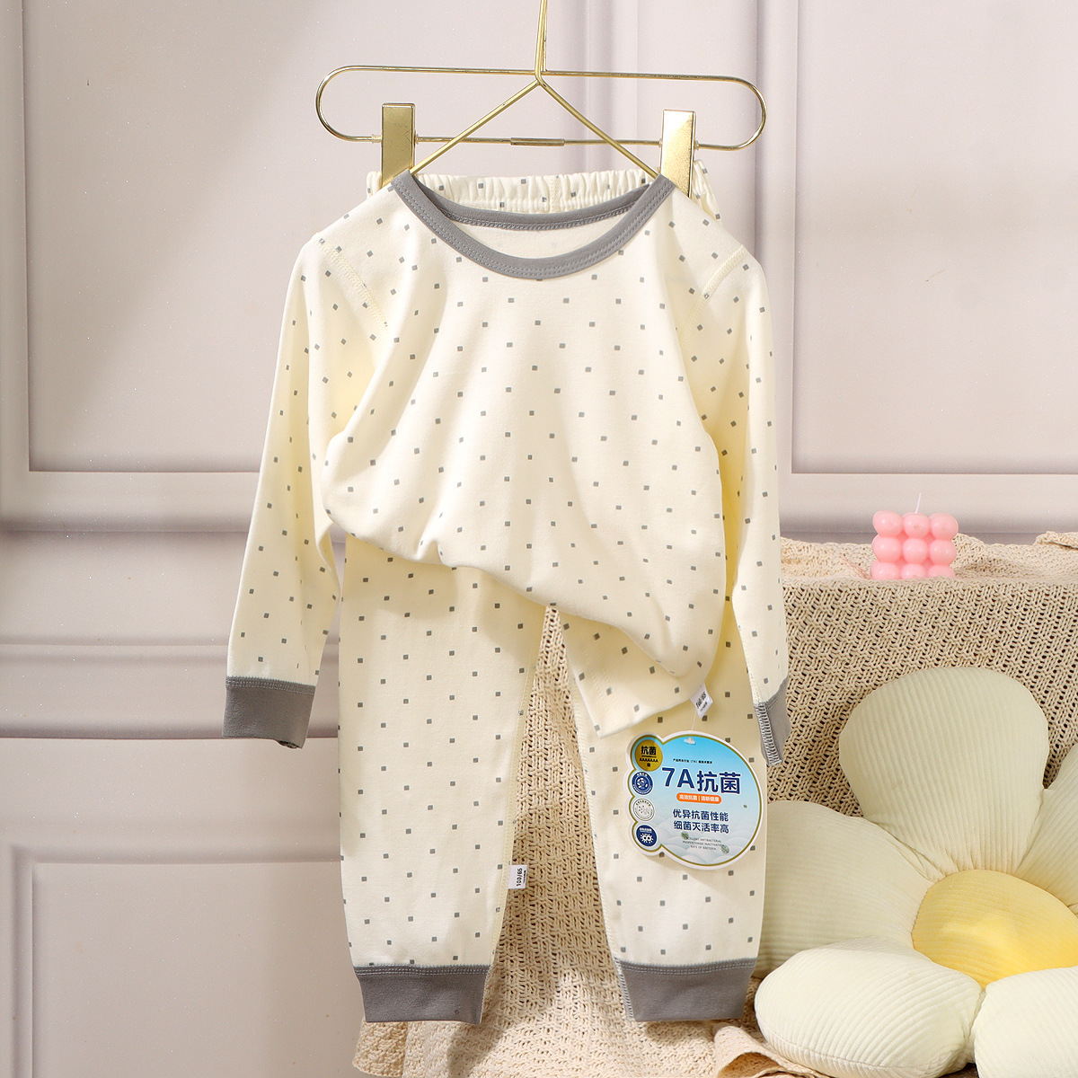 Conjunto de ropa interior térmica de algodón puro para niños, otoño e invierno, pijamas cálidos de algodón para bebés, niños y niñas, ropa de estar sin costuras.