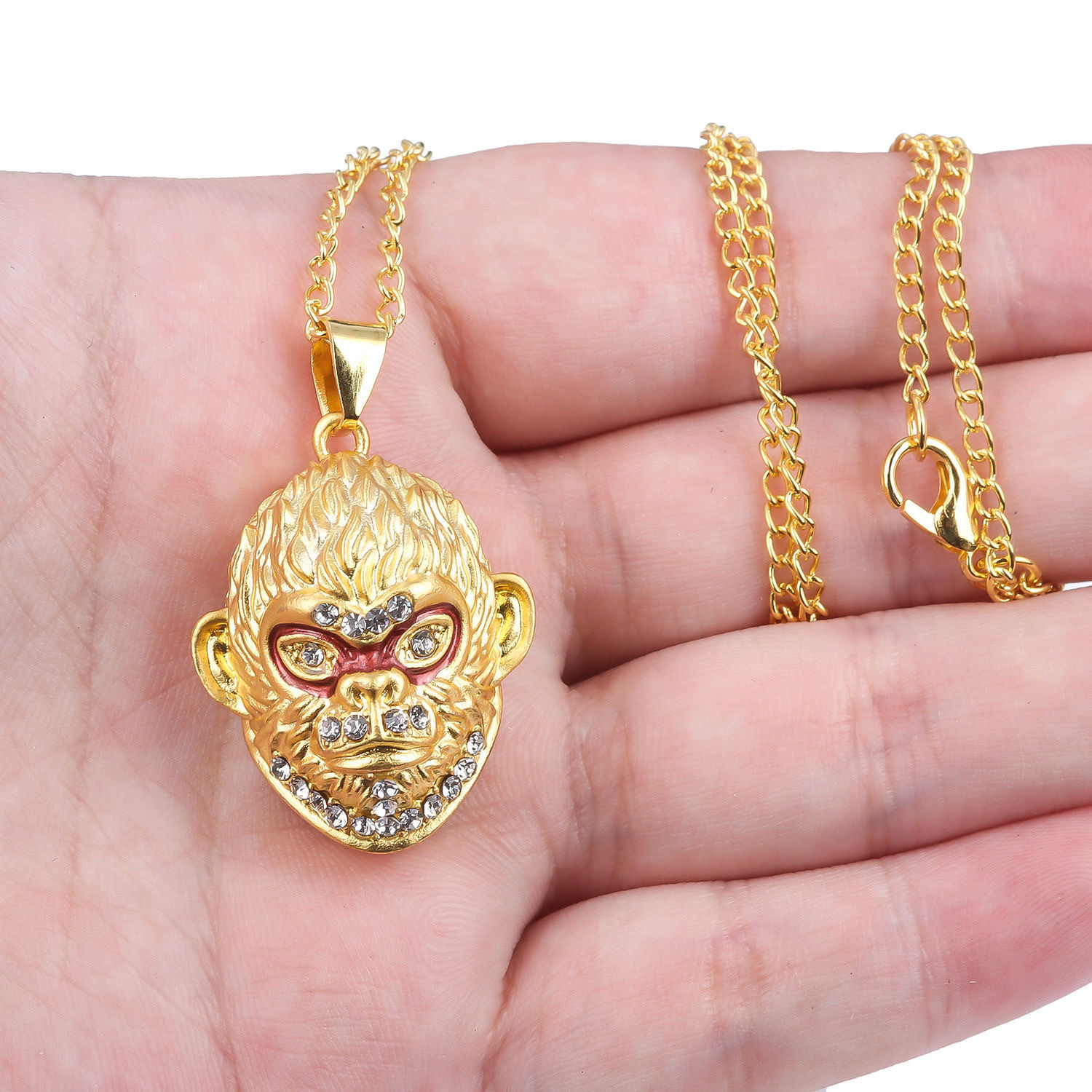 El mito negro Wukong alrededor de Qi Tian Da Sheng bronce micro colgante de batalla victoria alrededor del collar de Buda