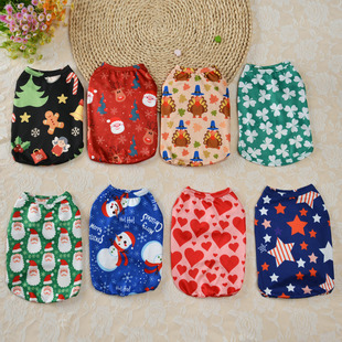 Big Sale Dog Clothing Christmas Theme Vest Bichon Pomeranian Vest Dog Clothes Seasonal Pet Clothes