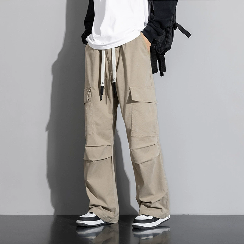 Весенние и летние повседневные брюки прямые свободные вышивки