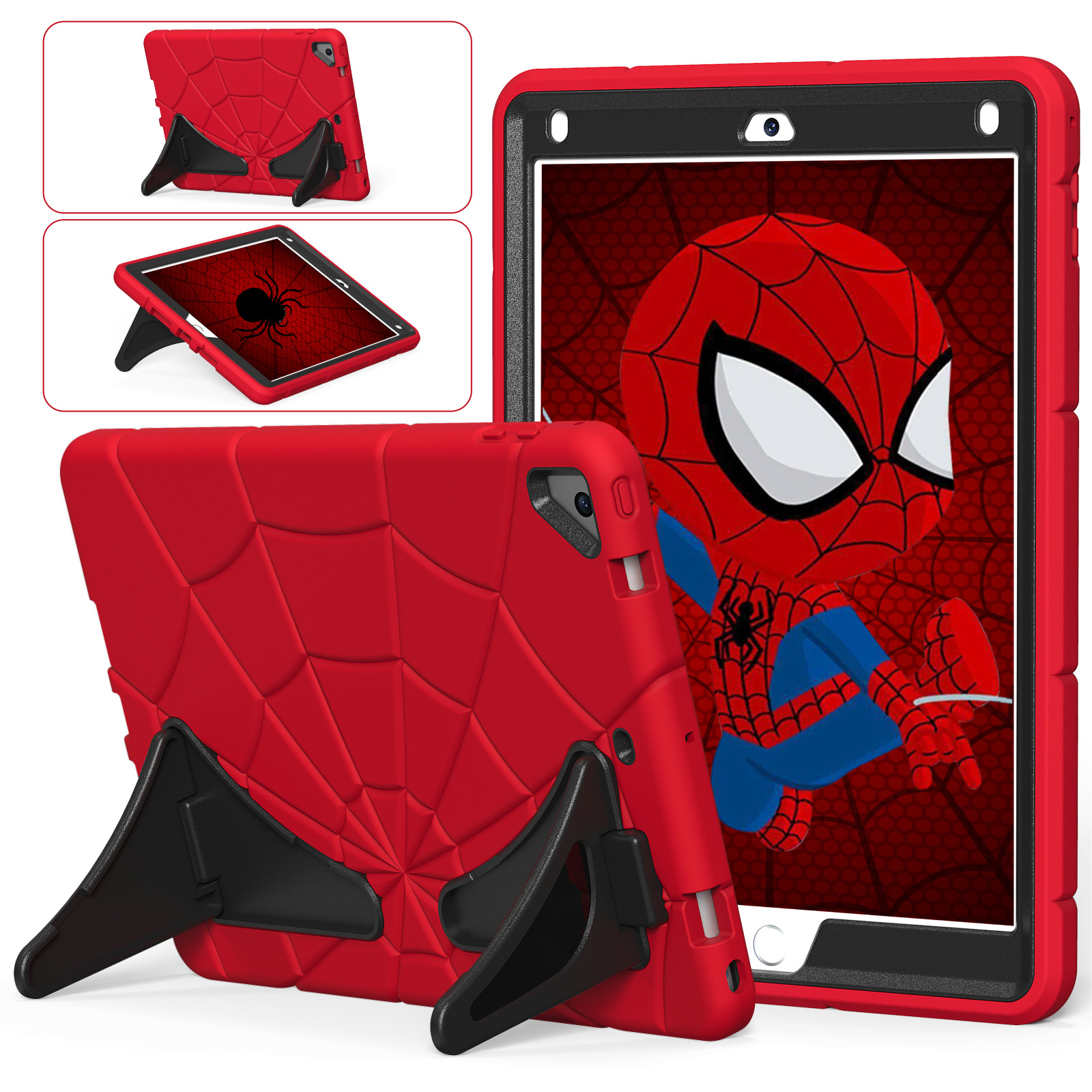 Suitable for iPad 9 10.2-inch Spider-Man protective case, full coverage for 10.9-inch, children's anti-fall suit, 7/8/9th generation cartoon