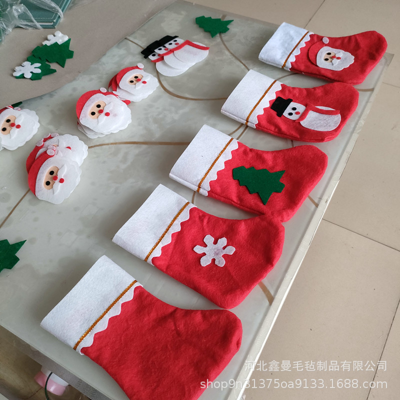 跨境批发圣诞袜子圣诞树装饰挂袋礼品袋儿童礼物收纳袋圣诞袜