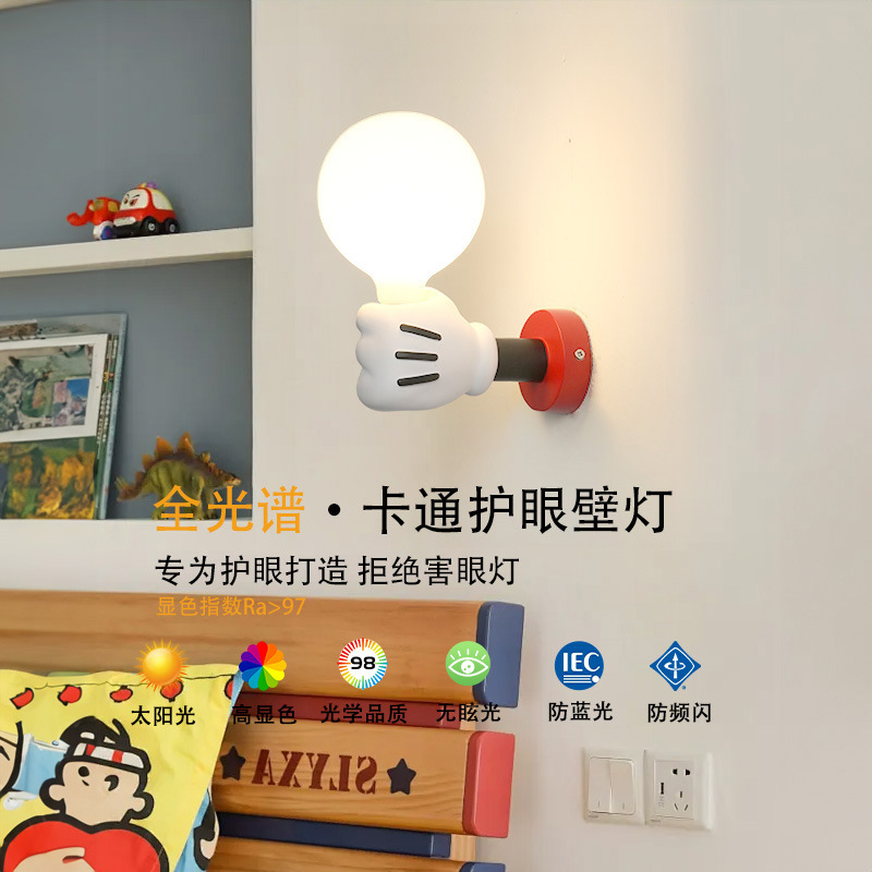 Personalidad encantadora creativa transfronteriza simple dibujos animados cálida lámpara de pared dormitorio Mickey decoración de lámpara de pared para niños
