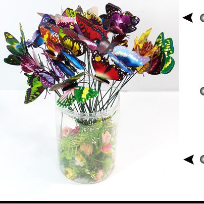 Decoración de mariposa 3D de PVC, enchufable, de una o doble capa, para jardín, fiesta y exteriores