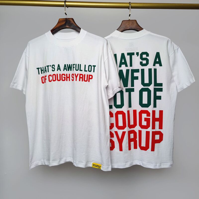 国境を越えた高品質THAT'S A AWFUL LOT OF COUGH SYRUP咳止めシロップ純綿Tシャツ|undefined