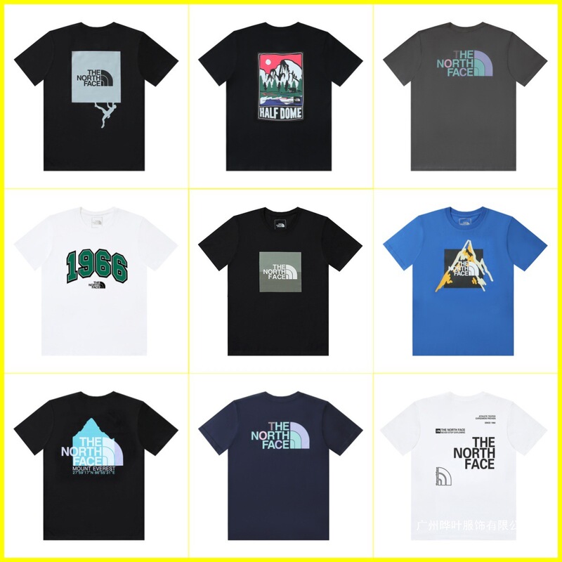 Original the North Face Loose-Fit T-Shirt 260 Men's Style Couple's Trendy Printed Loose Fashion Versatile Short-Sleeve