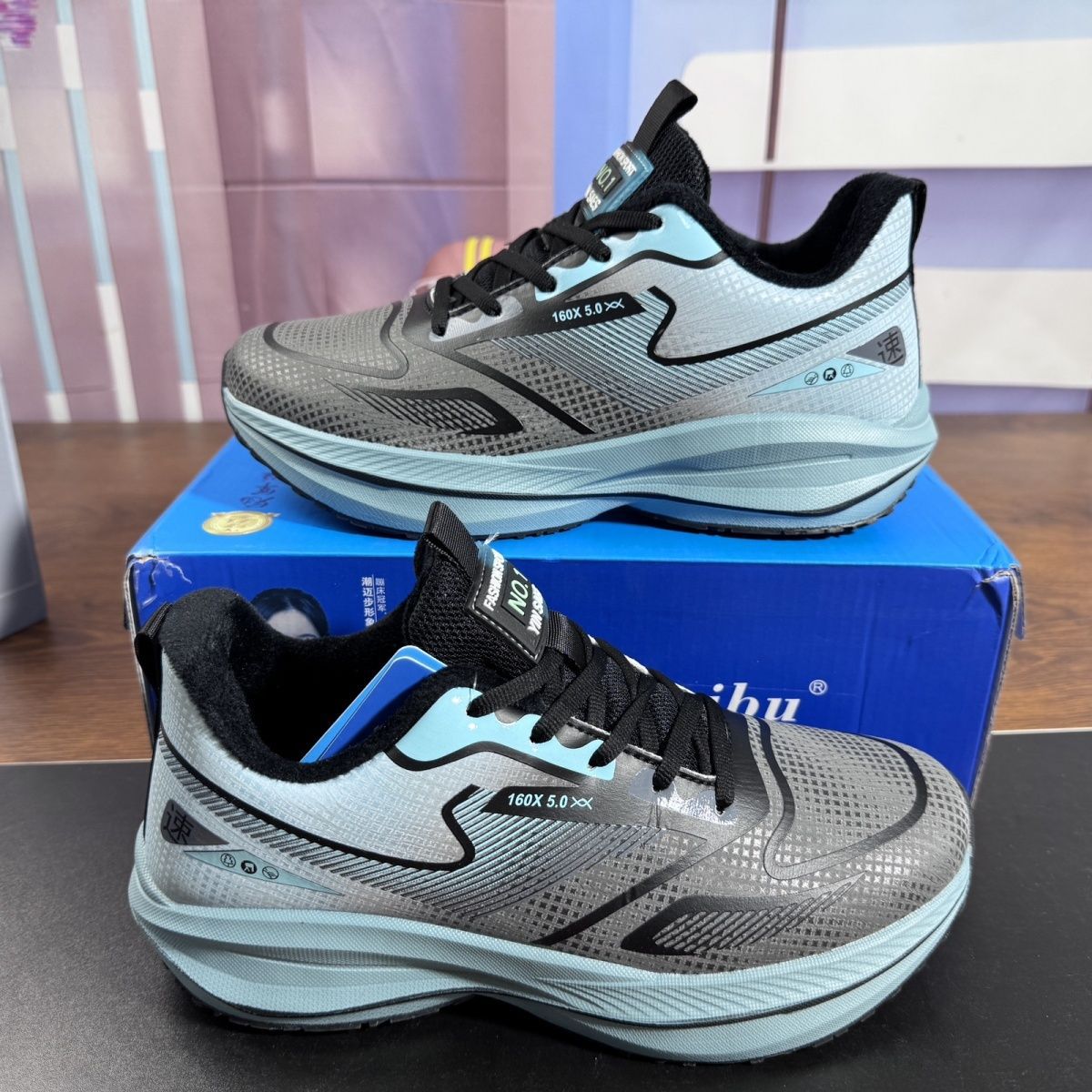 ShoeVault Winter Fleece-gefüttert Verdickt Laufen Leichte Ultra-weiche Leder Oberfläche Sport Student Warme männer Carbon Platte_voghion.com