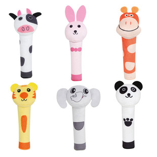 Cute baby cartoon animal elephant rabbit hand rocker toy baby hand bell
