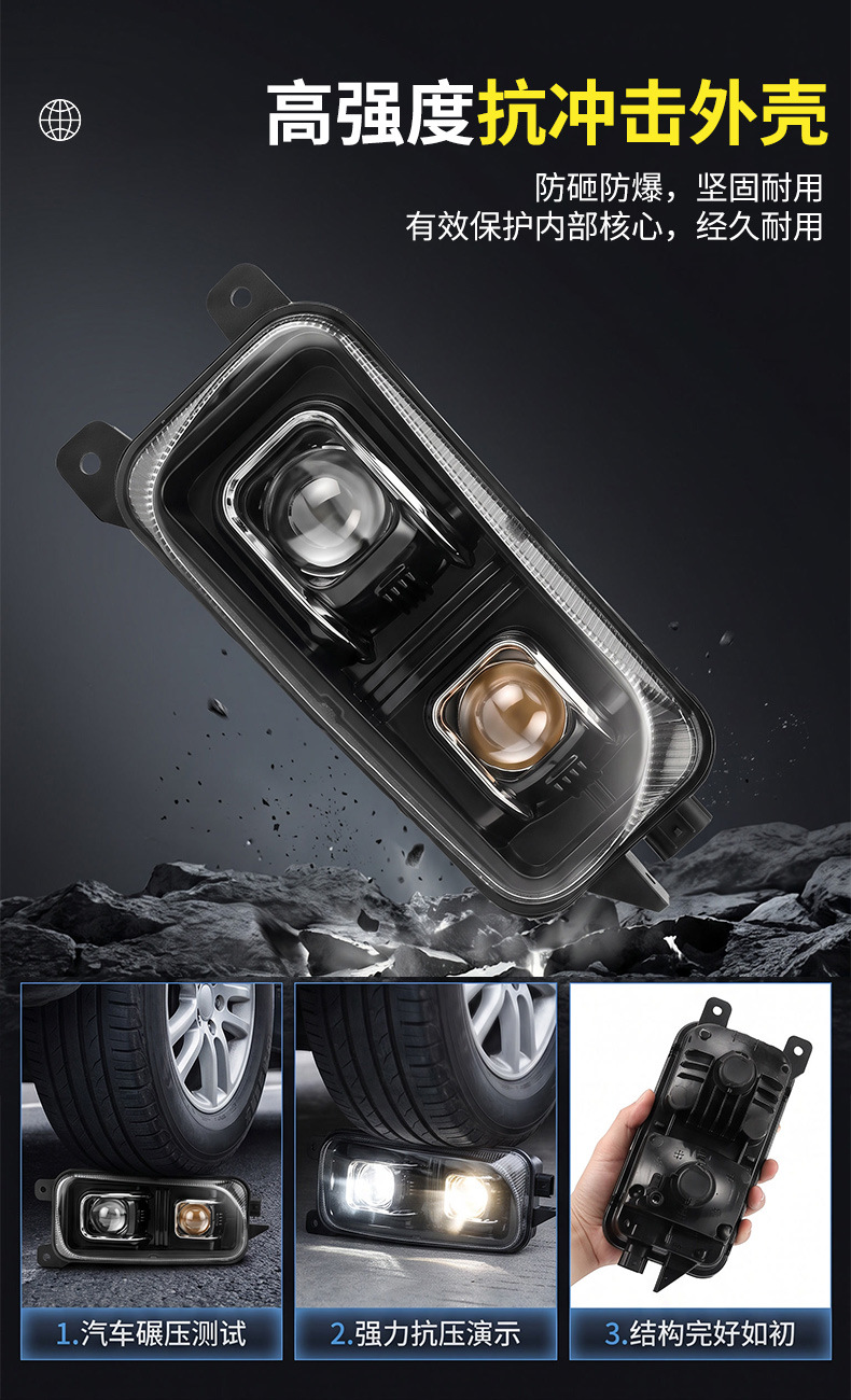 Suitable for Mercedes-Benz LED fog light assemblies, truck front fog lights, and dual-lens fog lights