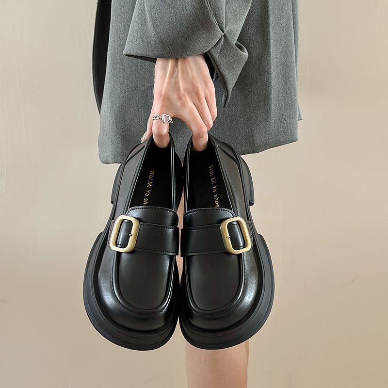 法式厚底乐福鞋女2025新款春秋复古粗跟日系jk英伦风小皮鞋女皮鞋