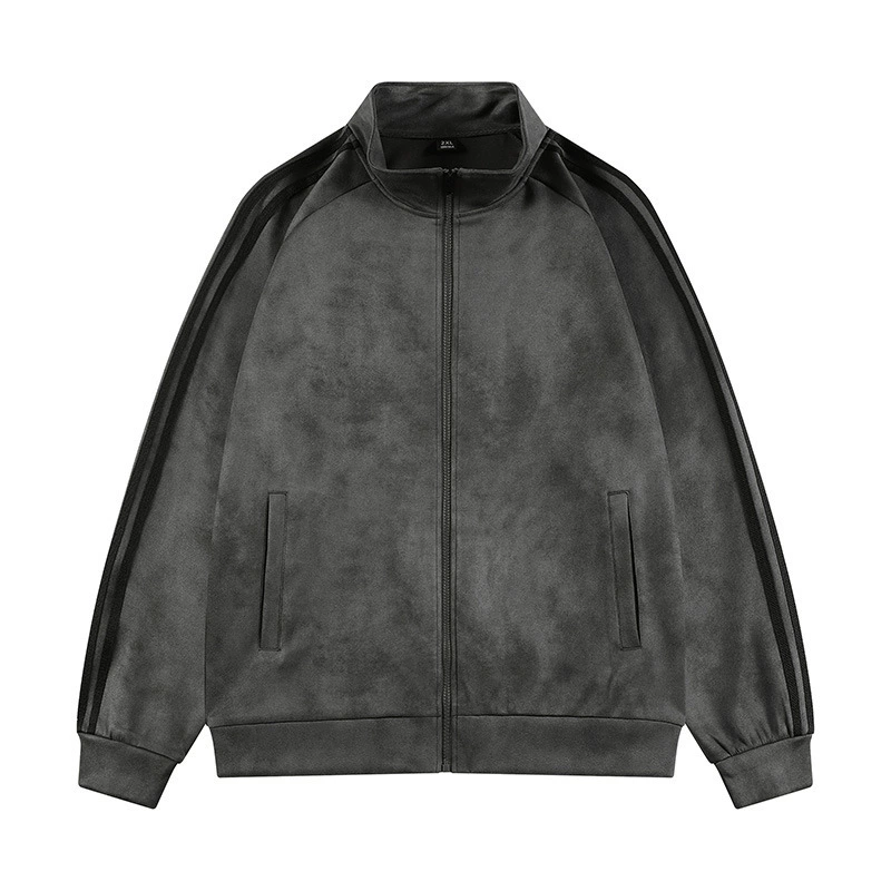 Осенний новый мужской тройной бар воротник кардиган свитер повседневный дикий красивый длинный рукав футболка мужской одежды