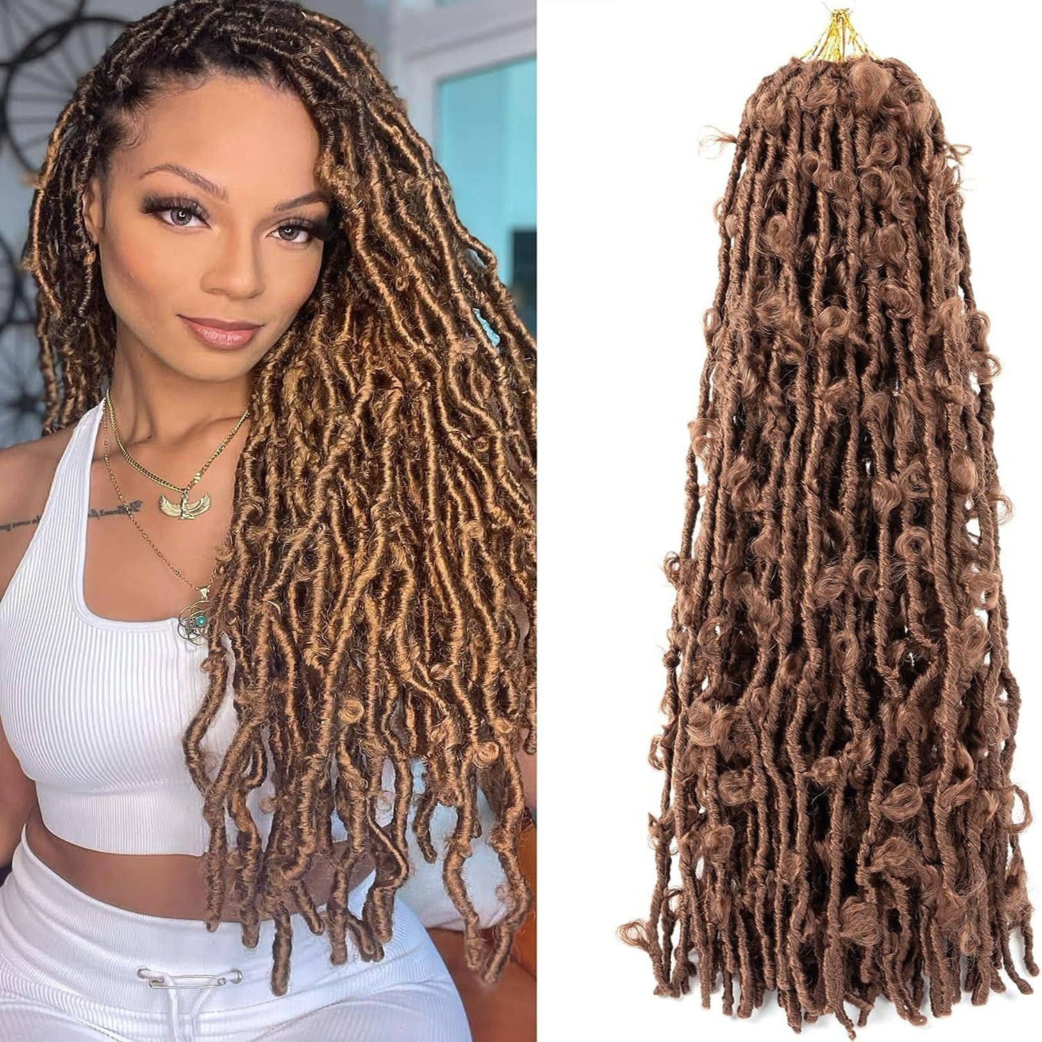 Temu/shein mariposa crochet cabello peluca africana trenza sucia Butterfly locs peluca de ganchillo