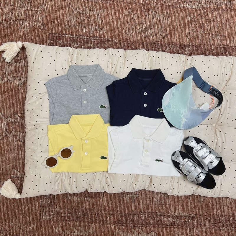 (in Stock) Children's Four-Color Crocodile Polo Short-Sleeved Top (in Stock) Children's Four-Color Crocodile Polo Short-Sleeved Top