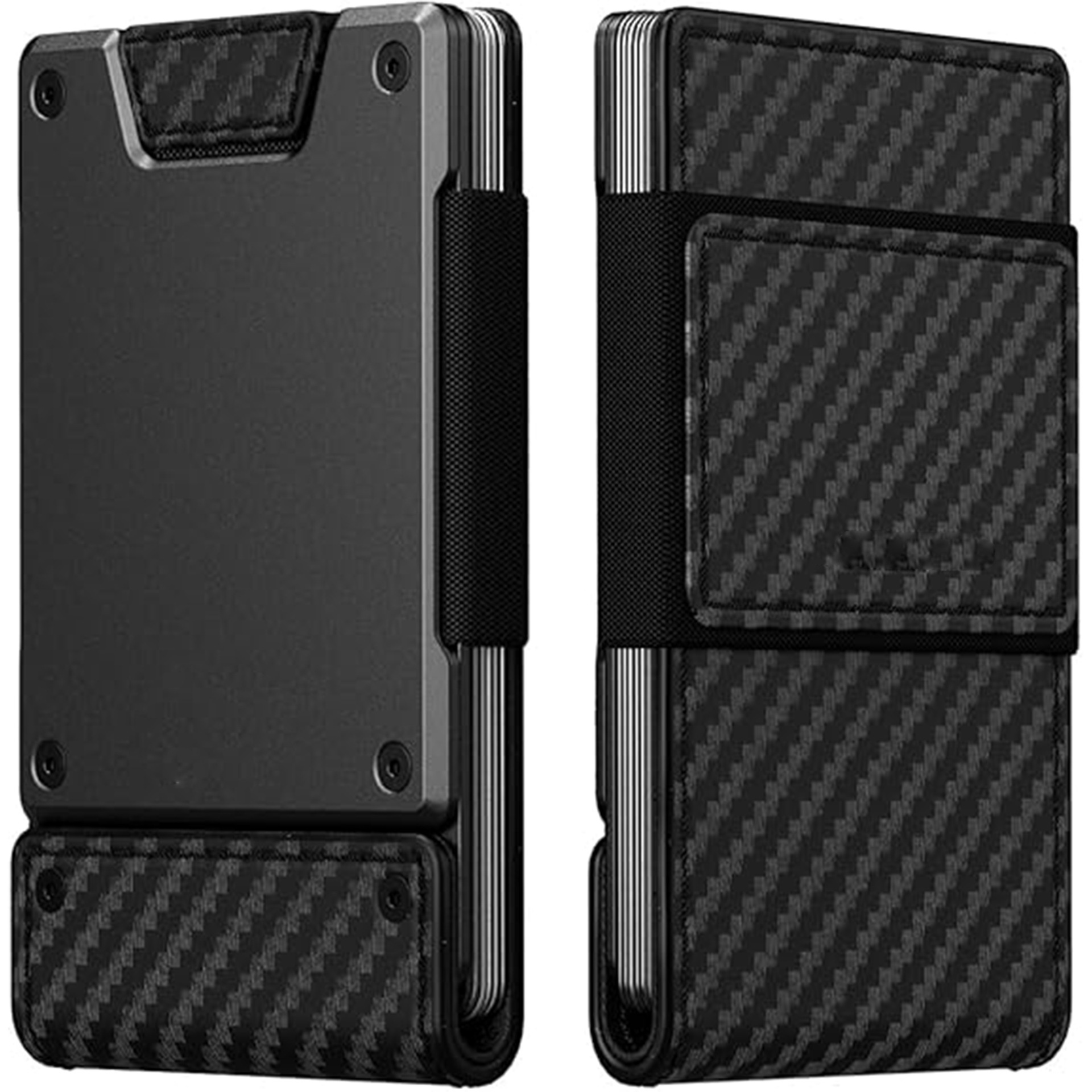 Amazon Metal Business Leather Card Holder Portátil Elite Card Holder RFID Cartera de cepillo antirrobo para hombres