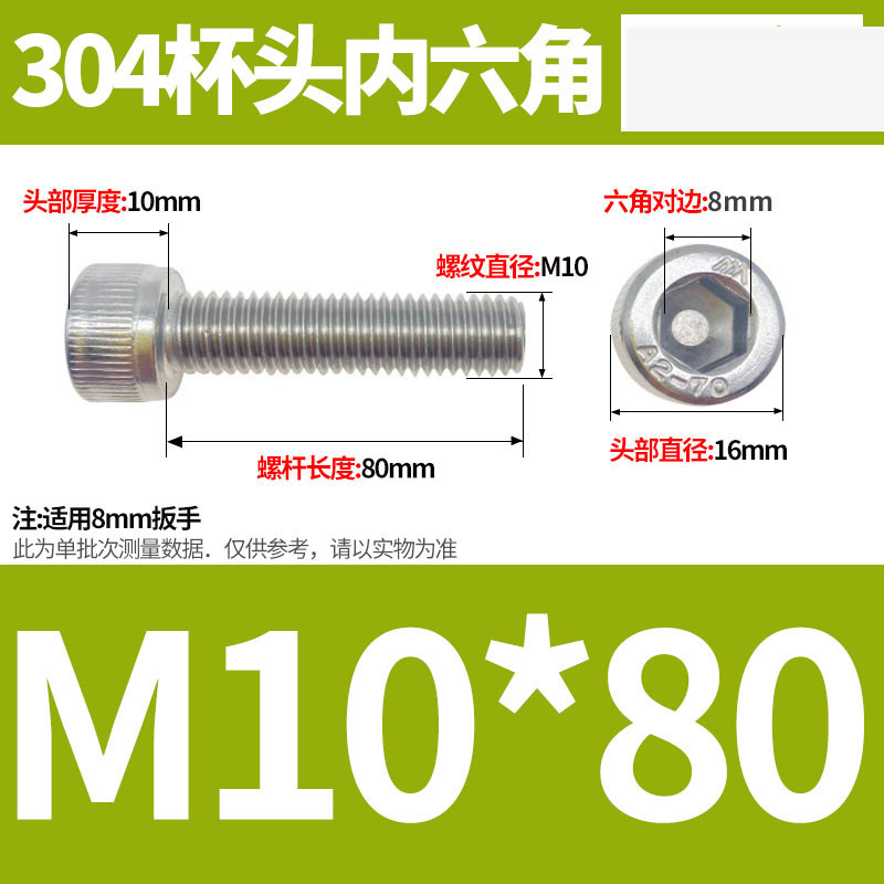 304ステンレス鋼六角穴付きネジカップヘッドDIN912円筒頭精密M1.4M1.6M2M2.5M3M4M5