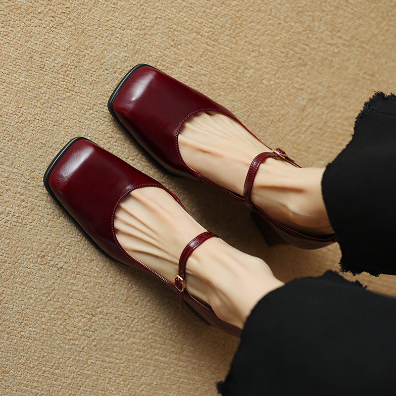 CHIKO Mae Square Toe Block Heels Mary Jane Shoes