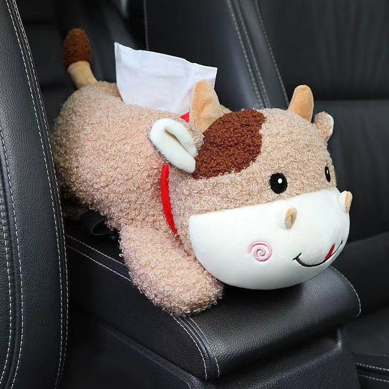 Cute Car Tissue Box Armrest Hanging Creative Cartoon Car Paper Box Car Decoration Supplies for Women