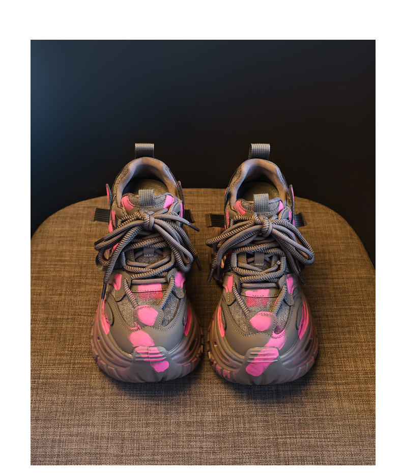 Giày sneaker nữ chunky đế dày nâng chiều cao phong cách Hàn Quốc — màu đen chi tiết 19