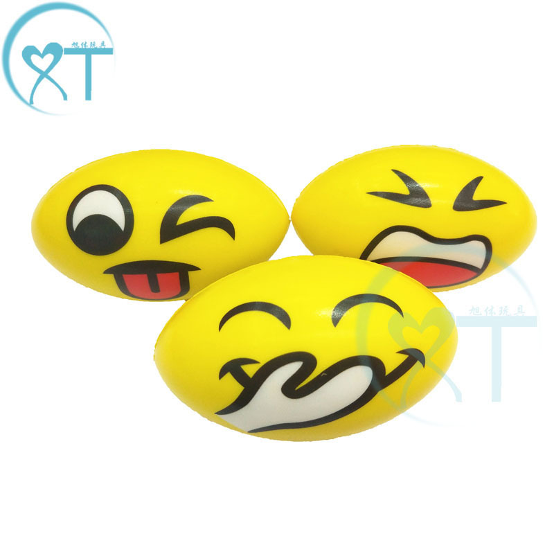 Cross-border manufacturers children's sports toy ball pu foam sponge elastic ball 12cmPU ball expression rugby wholesale