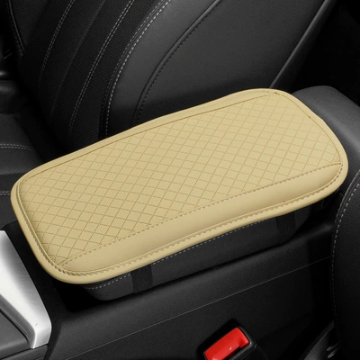 Cross-border car embossed armrest box Armrest box pad - beige