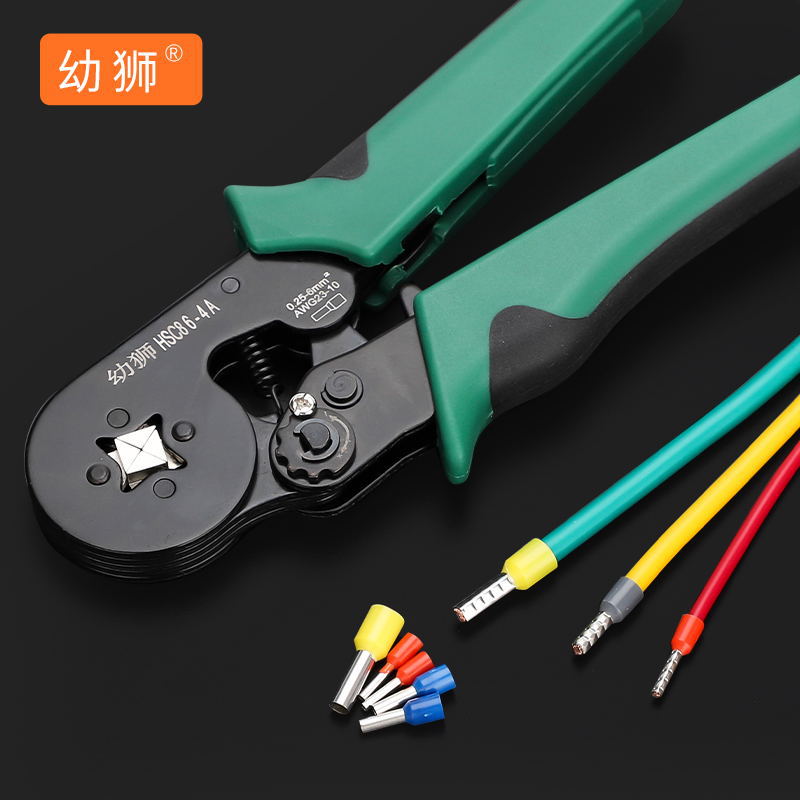 HSC8 6-6 crimping pliers tube-type cold pressing tool wire crimping pliers terminal pliers cable clamp electrician tool hexagonal small-sized