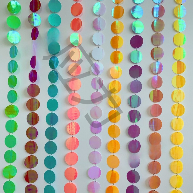 Sequin Curtain Metal Curtain Door Curtain Wedding Bead Curtain String Decoration Cream-Colored Sequins 5cm Christmas Sequin Curtain 0.4909