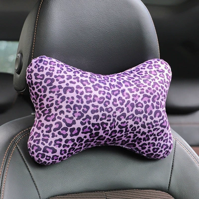 Pillow, Cross-Border New Product, Headrest - 1-purple-leopard-print-headrest