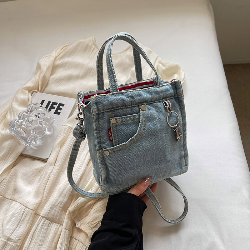 Crossbody Bag Women's Bag Exquisite Retro Washed Denim Bag ins Literary Style Personalized Creative Handbag Shoulder Bag Crossbody Bag Women's Bag Exquisite Retro Washed Denim Bag ins Literary Style Personalized Creative Handbag Shoulder Bag