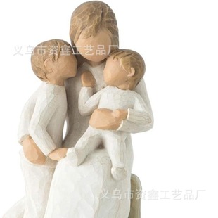 Cross-border Amazon Mother Holding Kidsren Character Sculpture Home Living Room Study Desktop Decoration Ornaments Holiday Gifts