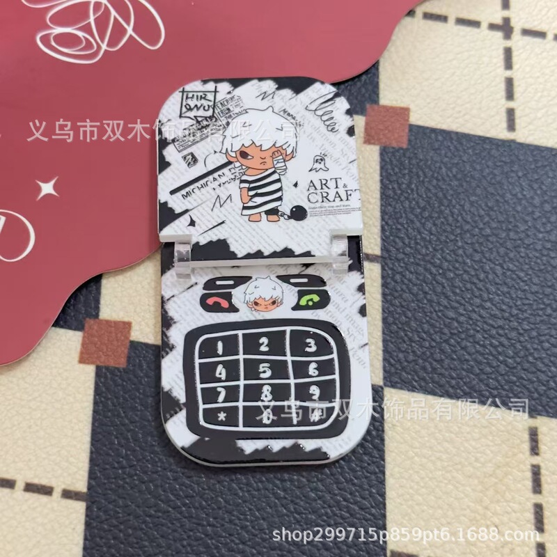 印花浮雕卡通小野翻盖手机板材吊珠 diy手机链包挂车挂饰品配件|undefined