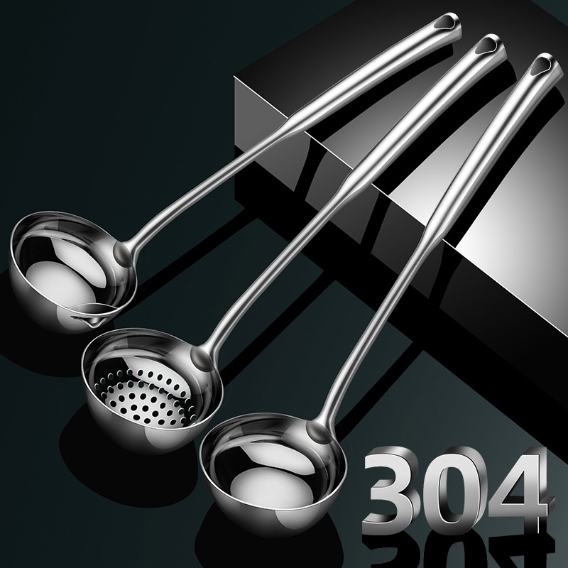 304 스테인레스 스틸 딥 스프 스푼 콜더 가정용 롱 핸들 수프 오일 필터 아티팩트 오일 스트레이너 스푼 핫 팟 스푼 세트