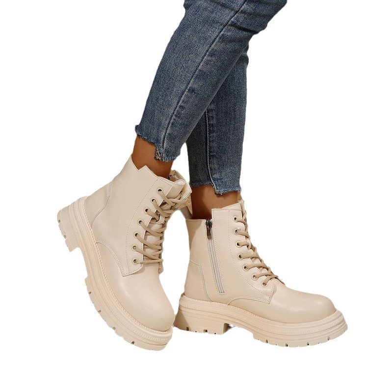 Outono e inverno novo estilo britânico moda sapatos de algodão botas de algodão feminino botas curtas explosivas_voghion.com