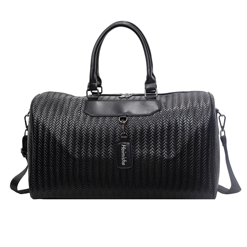 Women's Large Capacity Crossbody Sports Gym Bag, PU Leather Travel Duffel Bag, Hand-carry Luggage Bag with Wet and Dry Separation, Lightweight - Thumbnail 7